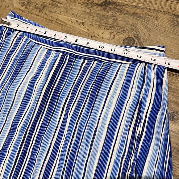 TOMMY BAHAMA Women's Divine Lines Maxi Slit Skirt White Blue Boho Stripe Size 2 - Picture 11 of 11